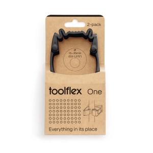 Vikan Toolflex One Holder TF2-1 Black - 2-Pack with Wall Adapter for Efficient Tool Organization